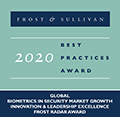 Frost & Sullivan - 2020 Best Practices Award - Global Biometrics in Security Market Growth Innovation & Leadership Excellence Frost Radar Award