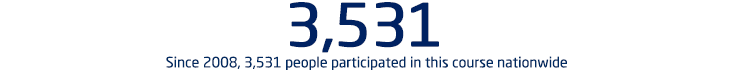 Since 2008, over 3,000 people participated in this course nationwide