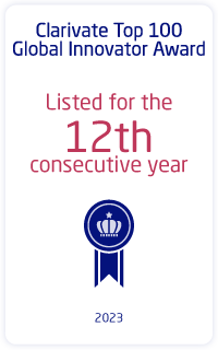 Clarivate Top 100 Global Innovator Award:Listed for the 12th consecutive year