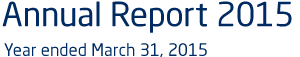 Annual Report 2015 / Year ended March 31, 2015