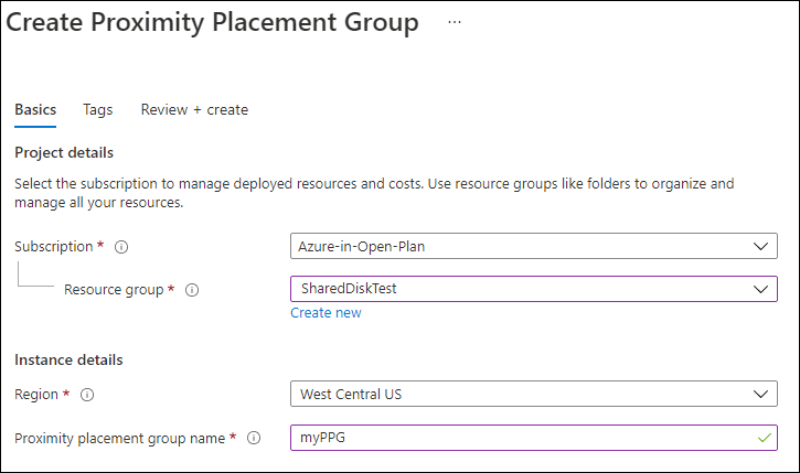 Create a Proximity Placement Group
