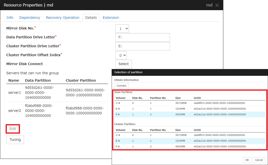 mirror disk resource1