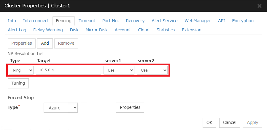 Cluster Properties - Fencing