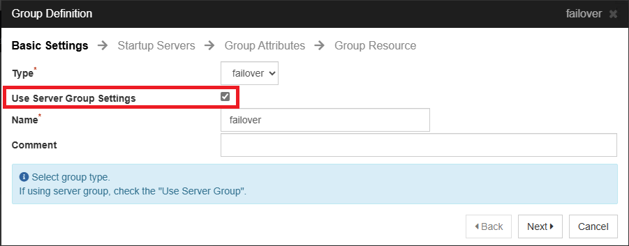 Group Definition - Basic Settings