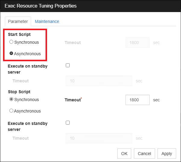 Exec Resource Tuning Properties