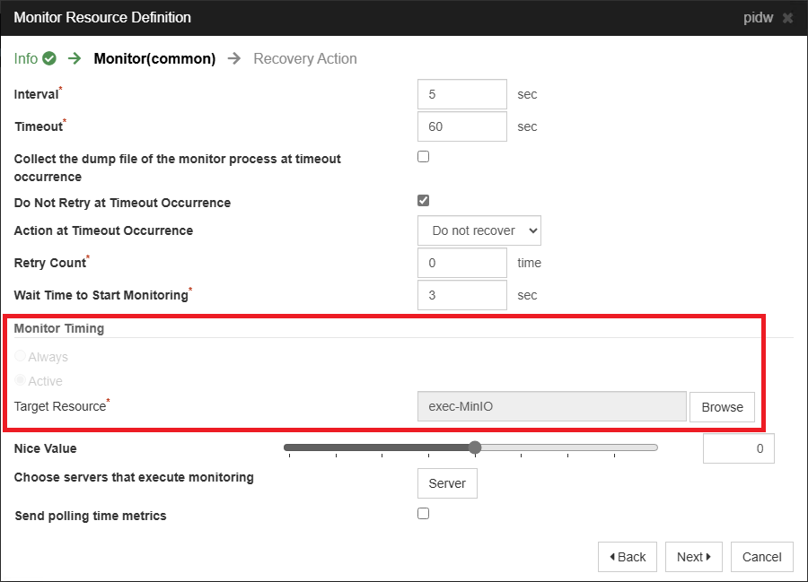 MinIO Monitor Resource Definition - Common