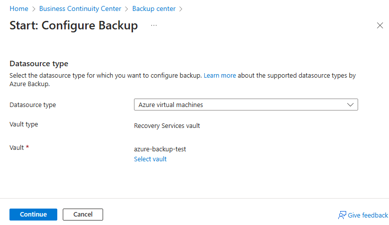 Start Configure Backup