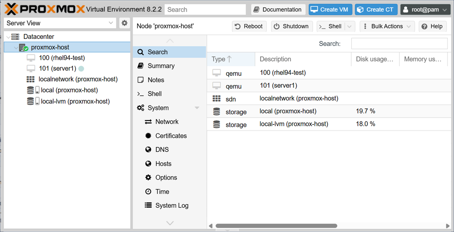 Proxmox Web Interface 16