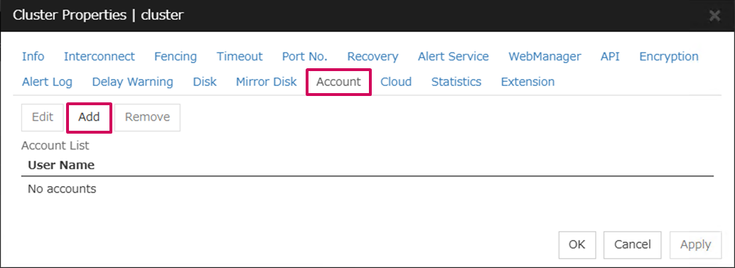 Account tab 1