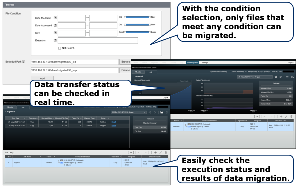 UI of data migration option and it's explanation