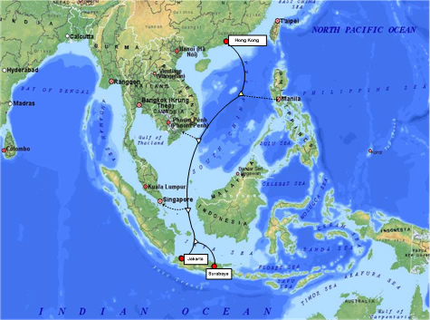 Cable Route of the Submarine Cable Asia Network (SCAN) System