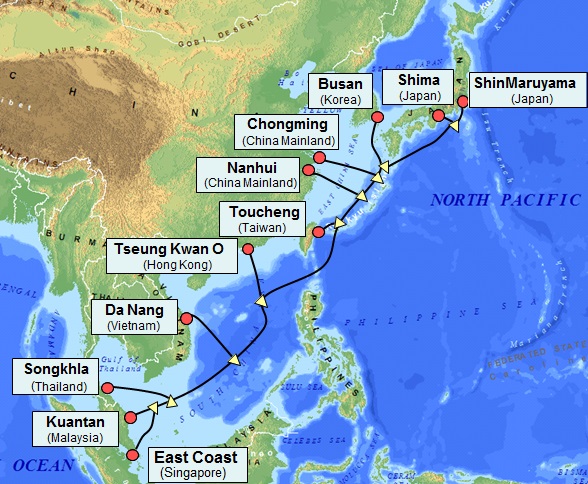 Asia Pacific Gateway Cable System Map