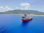 Aerial View of Cable Ship