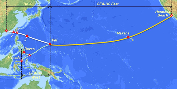 SEA-US Cable Route and HK-G Extension