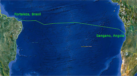 Route Map of the South Atlantic Cable System (SACS)