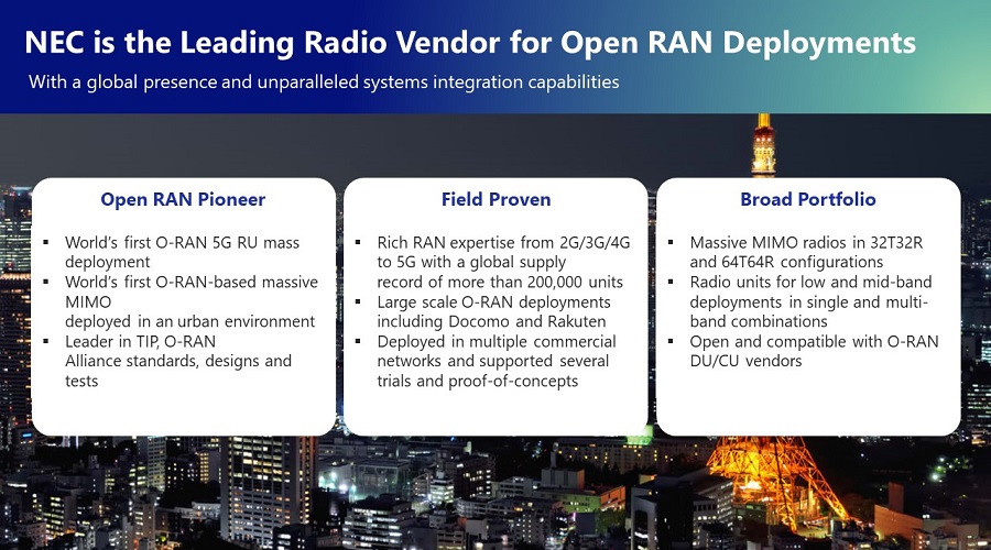 NEC is the Leading Radio Vendor for Open RAN Deployments