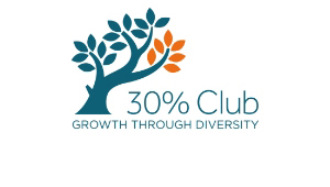 The logo of 30％Club Japan GROWTH THROUGH DIVERSITY