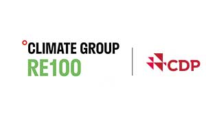 The logo of RE100 CLIMATE GROUP CDP
