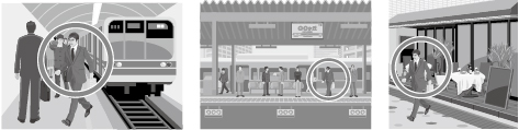 Fig. 1 Individuals who appear at train stations and tourist sites at an unnaturally frequent rate.
