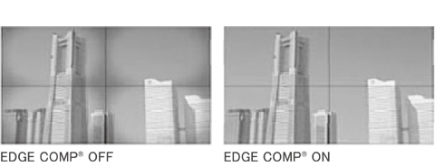 Comparison between EDGE COMP® ON/OFF.
