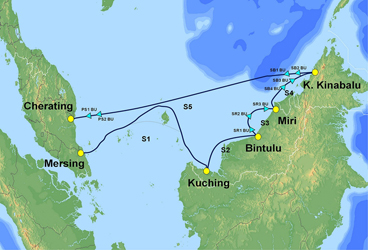 SKR1M submarine cable system map